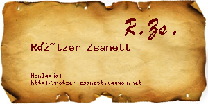 Rötzer Zsanett névjegykártya